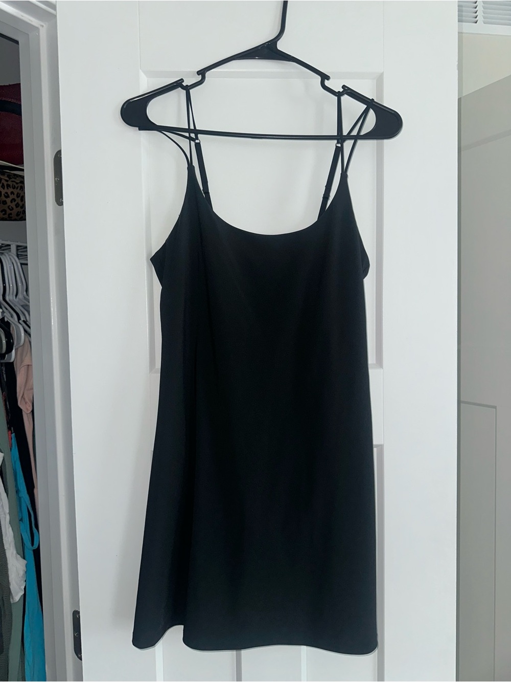 Abercrombie & Fitch Black Satin Mini Slip Dress | Size Small